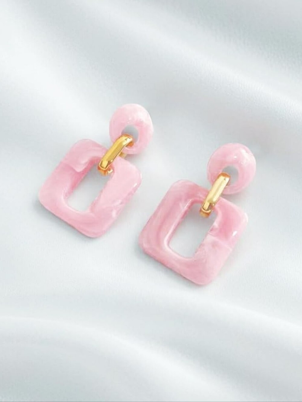 Acrylic Large Square Dangle Drop Earrings Statement